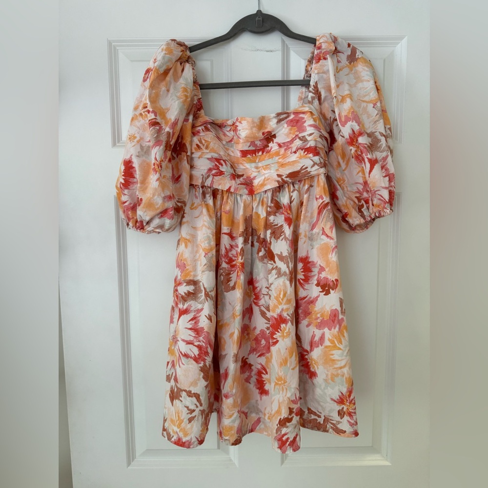 Abercrombie Puff Sleeve Poplin Mini Dress